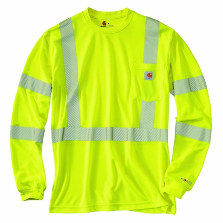 Carhartt Men's HV Force High Visibility LS Class S REG Long Sleeve Relaxed Brite Lime TK0496-M / 100496-323SREG